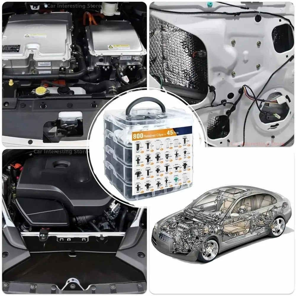 Kit de Clip de sujeción para coche, remache de guardabarros, pasador de retención de empuje de carrocería, remache de parachoques, reparación de Panel de puerta, piezas-800